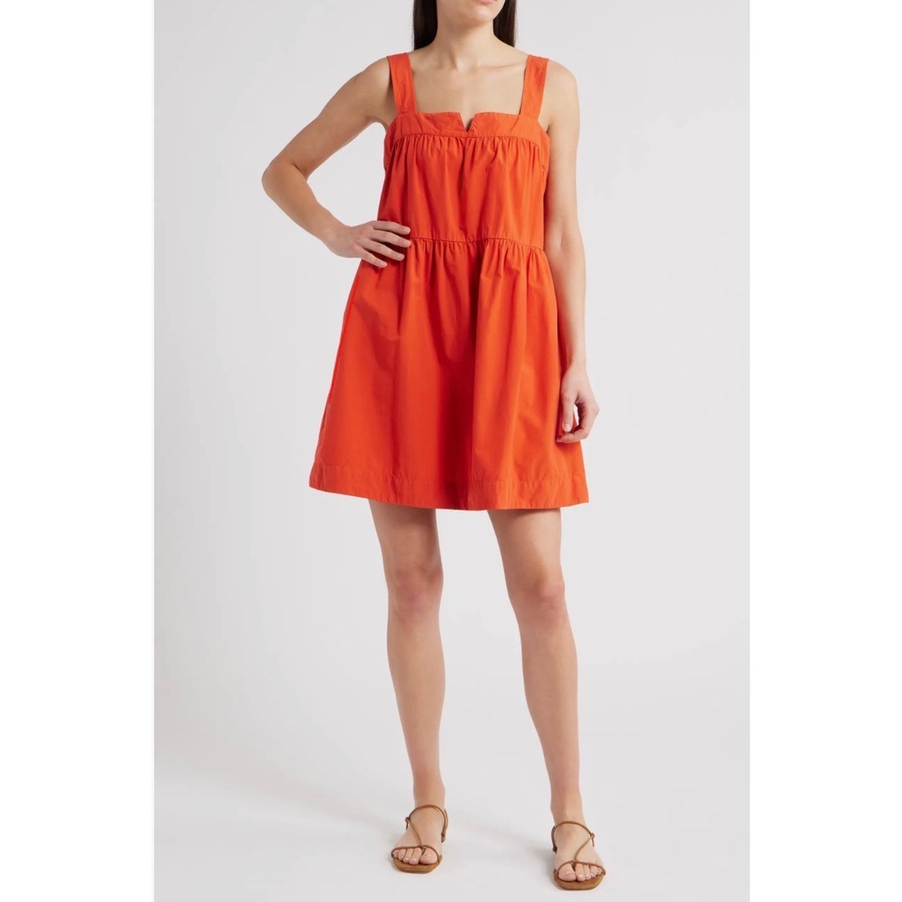 NWT Nation LTD Claribel Red Babydoll Dress 100% Pima Cotton Scandi Coquette